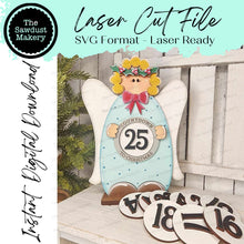 Load image into Gallery viewer, Standing Countdown Angel SVG File | Laser Cut File | Christmas SVG File | Angel SVG | Christmas Shelf Sitter | Countdown to Christmas