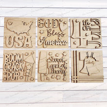 Load image into Gallery viewer, Patriotic Summer Laser Cut File | Farmhouse Interchangeable Leaning Sign Bundle File SVG | Glowforge | Farmhouse Signs