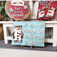 Load image into Gallery viewer, Marshmallow Winter Snowman Chocolate Smores Tiered Tray SVG File | Laser Cut File | Glowforge | Marshmallow SVG | Hot Cocoa SVG | Smores svg