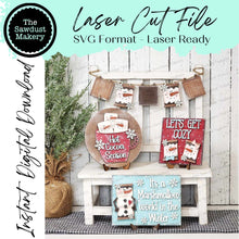 Load image into Gallery viewer, Marshmallow Winter Snowman Chocolate Smores Tiered Tray SVG File | Laser Cut File | Glowforge | Marshmallow SVG | Hot Cocoa SVG | Smores svg