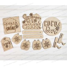 Load image into Gallery viewer, Cup of Cheer Hot Cocoa Tiered Tray SVG File | Laser Cut File | Glowforge | Hot Cocoa | Marshmallow | Hot Cocoa SVG | Hot Cocoa SVG