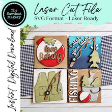Load image into Gallery viewer, Fishing Sign Bundle Sign Laser SVG File | Laser Cut File | Interchangeable Frame | Leaning Frame SVG | Laser Cut Fishing signs