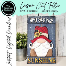 Load image into Gallery viewer, Fall Scarecrow Gnome Sign Door Hanger SVG File | Laser Cut File | Fall SVG File | Door Hanger svg | Scarecrow SVG | Sunflower svg