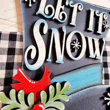 Load image into Gallery viewer, Let it Snow Snowman Door Hanger SVG | Snowman laser cut file Let it Snow | Glowforge | Snowman Door Hanger | Let it Snow SVG | Winter SVG