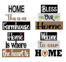 Load image into Gallery viewer, Farmhouse Home Word Stackers | Home Mini Block SVG | SVG File | Laser Cut File | Glowforge | Home Tiered Tray SVG Add-on laser cut svg file