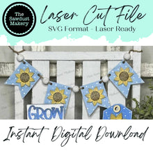 Load image into Gallery viewer, Sunflower Banner SVG | Laser Cut File | Glowforge | Fall SVG | Banner SVG | Banner | Mini Banner svg | Autumn Svg