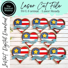 Load image into Gallery viewer, Military Heart Ornament Bundle Christmas Ornament SVG File | Laser Cut File | Christmas Ornament SVG | Military Ornament svg | Military SVG