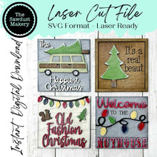 Load image into Gallery viewer, Old Fashioned Christmas Sign Bundle Laser Cut File | Farmhouse Interchangeable Leaning Sign Bundle File SVG | Glowforge | Farmhouse Signs