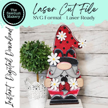 Load image into Gallery viewer, Large Ladybug Gnome SVG File | Laser Cut File | Standing Ladybug Gnome SVG | Gnome | Gnome Shelf Sitter | Summer Gnome | Summer SVG