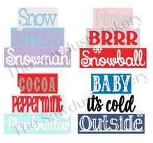 Load image into Gallery viewer, Winter Word Stackers | Winter Mini Block SVG | SVG File | Laser Cut File | Glowforge | Winter Tiered Tray SVG Add-on laser cut svg file