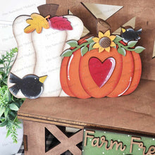 Load image into Gallery viewer, Hello Fall Pumpkin Crow SVG File | Laser Cut File | Glowforge | USA | Pumpkin | Hello Fall | Fall Breadboard | Pumpkin svg | Fall SVG
