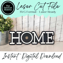 Load image into Gallery viewer, Interchangeable Home Sign Frame SVG | Laser Cut File | Glowforge | 3" Round Insert Frame | Seasonal Interchangeable SVG