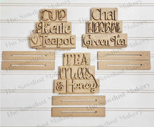 Load image into Gallery viewer, Tea Word Stacker | Tea Mini Word Block SVG | SVG File | Laser Cut File | Glowforge | Teapot |Tiered TrayDecor laser cut svg
