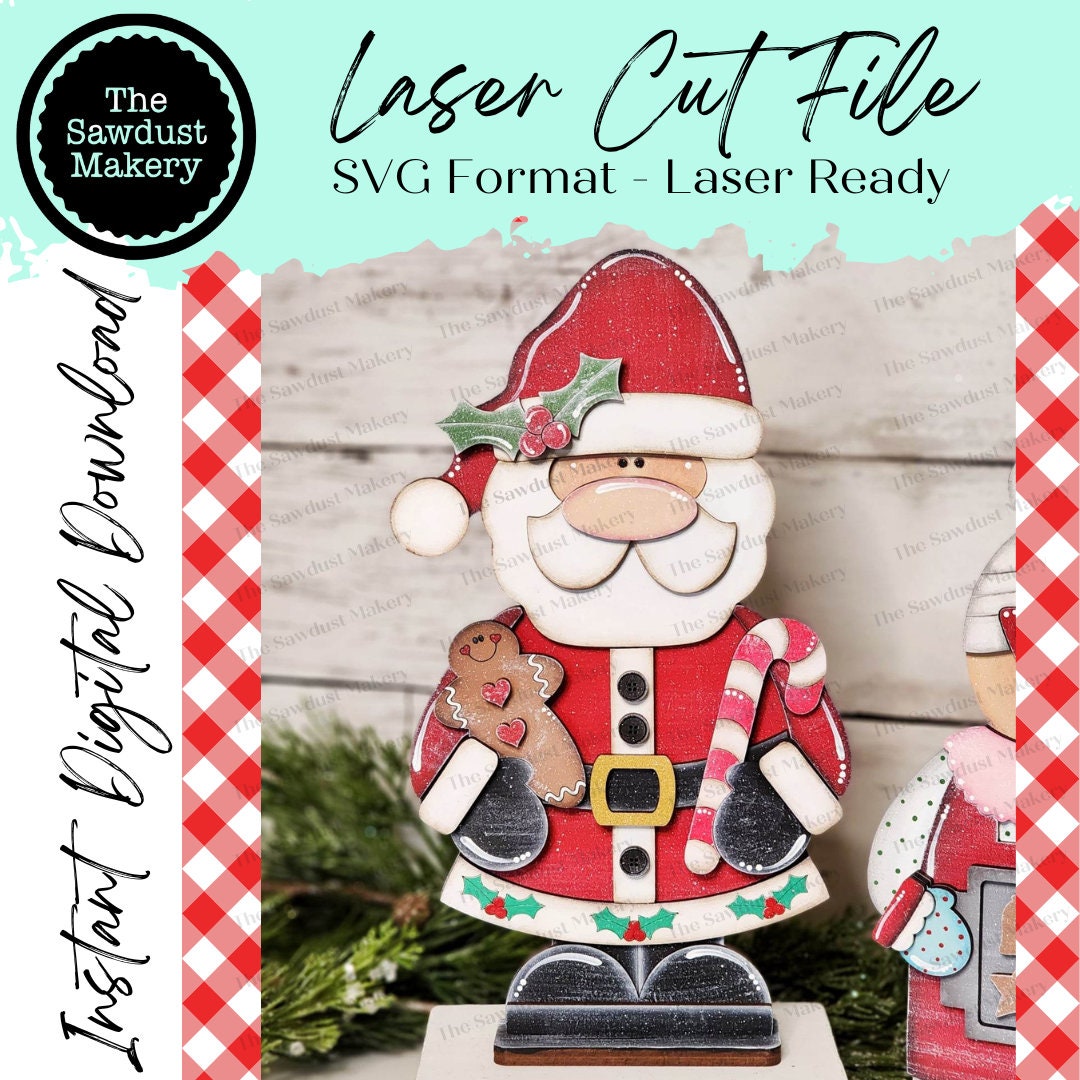 Standing Santa Claus Shelf Sitter SVG File | Laser Cut File