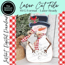 Load image into Gallery viewer, Winter Let it Snow Standing Snowman SVG | Snowman laser cut file Let it Snow | Glowforge | Snowman | Let it Snow SVG | Winter SVG