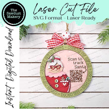 Load image into Gallery viewer, Mrs. Claus Santa Tracker Christmas Ornament SVG File | Laser Cut File | Mrs. Claus Christmas Ornament | Ornament SVG | Mrs. Claus Laser Svg