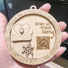Load image into Gallery viewer, Penguin Santa Tracker Christmas Ornament SVG File | Laser Cut File | Penguin Christmas Ornament | Ornament SVG | Christmas Laser Svg