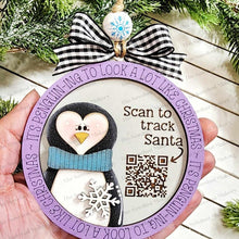 Load image into Gallery viewer, Penguin Santa Tracker Christmas Ornament SVG File | Laser Cut File | Penguin Christmas Ornament | Ornament SVG | Christmas Laser Svg