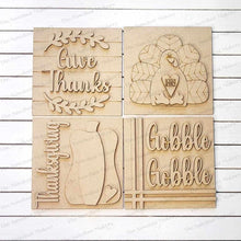 Load image into Gallery viewer, Thanksgiving Sign Laser Cut File | Laser Cut File | Interchangeable Frame | Fall Leaning Ladder| Give Thanks | Turkey SVG