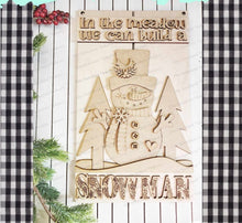 Load image into Gallery viewer, In the Meadow Snowman Pallet Sign Door Hanger SVG File | Laser Cut File | Snowman SVG File | Door Hanger svg | WinterSVG | Snowman Svg