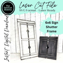 Load image into Gallery viewer, Interchangeable Shutter Farmhouse Sign Frame Bundle SVG | Laser Cut File | Glowforge | 6" x 6" Sign Insert Frame | Seasonal Interchangeable
