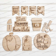 Load image into Gallery viewer, Hello Pumpkin Tiered Tray Display SVG File | Laser Cut File | Glowforge | Pumpkin | Hey There Pumpkin | Pumpkin latte svg | Fall SVG