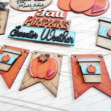 Load image into Gallery viewer, Hello Pumpkin Tiered Tray Display SVG File | Laser Cut File | Glowforge | Pumpkin | Hey There Pumpkin | Pumpkin latte svg | Fall SVG