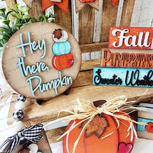 Load image into Gallery viewer, Hello Pumpkin Tiered Tray Display SVG File | Laser Cut File | Glowforge | Pumpkin | Hey There Pumpkin | Pumpkin latte svg | Fall SVG