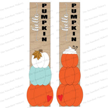 Load image into Gallery viewer, Hello Pumpkin Tiered Tray Display SVG File | Laser Cut File | Glowforge | Pumpkin | Hey There Pumpkin | Pumpkin latte svg | Fall SVG