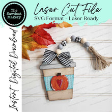 Load image into Gallery viewer, Pumpkin Spice Latte Gift Card Holder Tag SVG File | Laser Cut File | Glowforge | Hello Pumpkin | Pumpkin Latte svg | Fall Pumpkin SVG