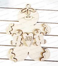Load image into Gallery viewer, Gingerbread Joy Christmas Ornament SVG File | Laser Cut File | Christmas Ornament SVG | Ornament SVG | Gingerbread Ornament Laser Svg