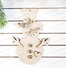 Load image into Gallery viewer, Top Hat Snowman Ornament SVG File | Laser Cut File | Christmas Ornament SVG | Ornament Bundle SVG | Snowman Ornament Svg