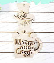 Load image into Gallery viewer, Warm & Cozy Snowman Mug Ornament SVG File | Laser Cut File | Christmas Ornament SVG | Ornament Bundle SVG | Snowman Ornament Svg