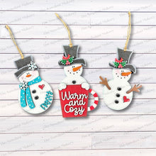 Load image into Gallery viewer, Snowman Christmas Ornament Bundle SVG File | Laser Cut File | Christmas Ornament SVG | Ornament Bundle SVG | Snowman Ornament Svg