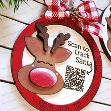 Load image into Gallery viewer, Reindeer Santa Tracker Christmas Ornament SVG File | Laser Cut File | Santa Christmas Ornament SVG | Ornament SVG | Santa Claus Laser Svg