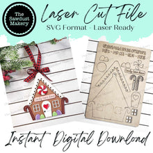 Load image into Gallery viewer, Gingerbread House Christmas Ornament SVG File | Laser Cut File | Pop-Out Christmas Ornament SVG | Ornament SVG | Gingerbread Laser Svg