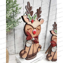 Load image into Gallery viewer, Sitting Reindeer Shelf Sitter Christmas SVG File | Laser Cut File | Christmas Reindeer SVG | Christmas SVG | Reindeer Laser Svg