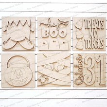 Load image into Gallery viewer, Hey Boo Halloween Sign Bundle Laser Cut File | Farmhouse Interchangeable Leaning Sign Bundle SVG | Glowforge | Farmhouse Sign | Mummy Svg