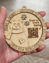 Load image into Gallery viewer, Polar Bear Santa Tracker Christmas Ornament SVG File | Laser Cut File | Bear Christmas Ornament | Ornament SVG | Christmas Laser Svg