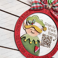 Load image into Gallery viewer, Elf Santa Tracker Christmas Ornament SVG File | Laser Cut File | Santa's Elf Christmas Ornament | Ornament SVG | Elf Laser Svg