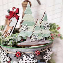 Load image into Gallery viewer, Mistletoe Christmas Decor Set Tiered Tray SVG File | Laser Cut File | Glowforge | Christmas | Reindeer | Vintage Christmas | Christmas Tree