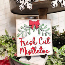 Load image into Gallery viewer, Mistletoe Christmas Decor Set Tiered Tray SVG File | Laser Cut File | Glowforge | Christmas | Reindeer | Vintage Christmas | Christmas Tree