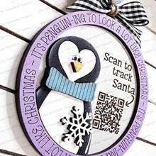 Load image into Gallery viewer, Penguin Santa Tracker Christmas Ornament SVG File | Laser Cut File | Penguin Christmas Ornament | Ornament SVG | Christmas Laser Svg