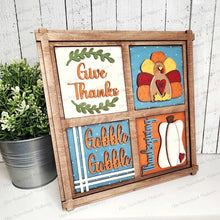 Load image into Gallery viewer, Thanksgiving Sign Laser Cut File | Laser Cut File | Interchangeable Frame | Fall Leaning Ladder| Give Thanks | Turkey SVG