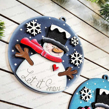 Load image into Gallery viewer, Let it Snow Snowman Christmas Ornament SVG File | Laser Cut File | Christmas Ornament SVG | Ornament SVG | Snowman Ornament svg