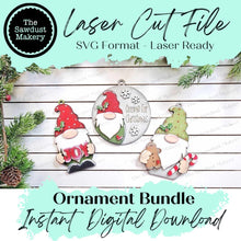 Load image into Gallery viewer, Christmas Gnome Ornament Bundle SVG File | Laser Cut File | Christmas Ornament SVG | Ornament SVG | Gnome Ornament Svg