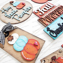 Load image into Gallery viewer, Hello Pumpkin Tiered Tray Display SVG File | Laser Cut File | Glowforge | Pumpkin | Hey There Pumpkin | Pumpkin latte svg | Fall SVG