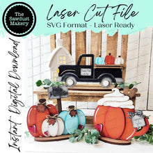 Load image into Gallery viewer, Fall Pumpkin Standing Decor Set SVG File | Laser Cut File | Glowforge | Pumpkin | Hello Pumpkin | Pumpkin latte svg | Fall Pumpkin Truck SVG