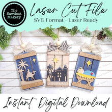 Load image into Gallery viewer, Nativity Pallet Christmas Ornament Bundle Laser Cut SVG File | Christmas Ornament SVG | Ornament Bundle SVG | Nativity Ornaments
