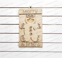 Load image into Gallery viewer, Merry & Bright Gingerbread Pallet Christmas Ornament Bundle Laser Cut SVG | Christmas Ornament SVG | Ornament SVG | Gingerbread Ornament